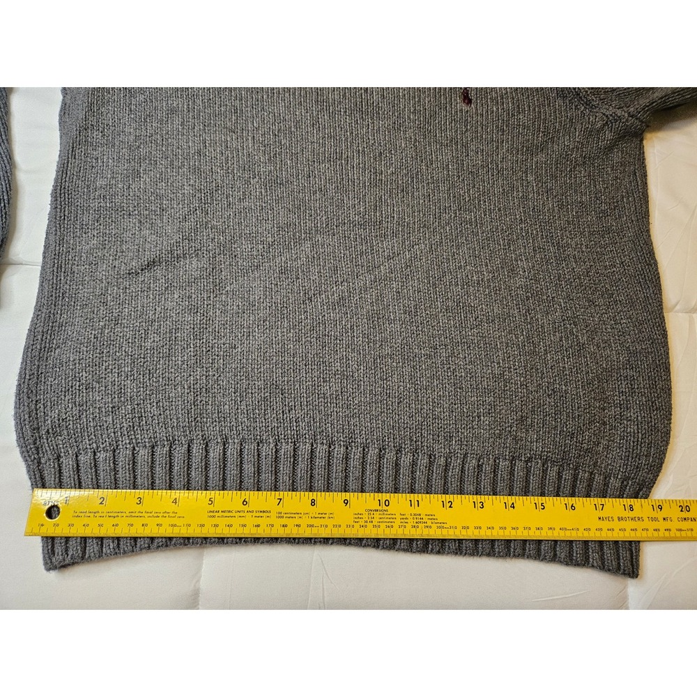 Polo Ralph Lauren Mens Grey Cotton Shaker Stitch Crewneck Sweater Large - Picture 4 of 9
